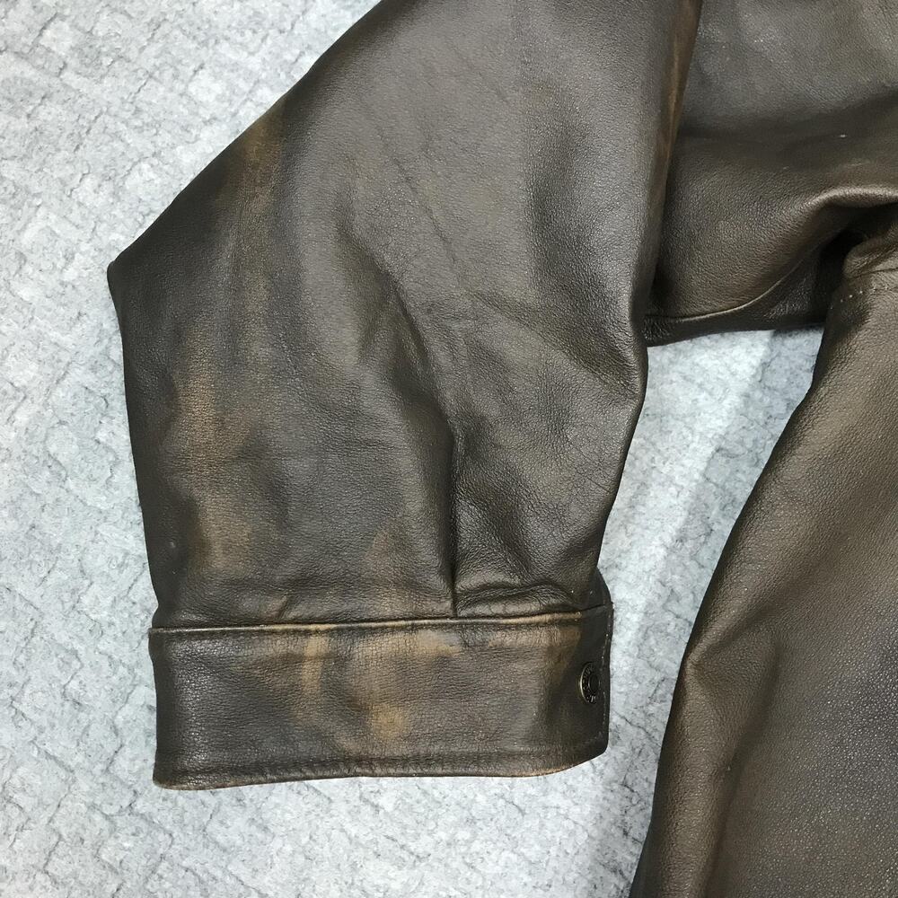 Austin Clothing Co Leather Jacket Mens XL Brown Zip Bomber Pig Nappa Quilted - Picture 6 of 16